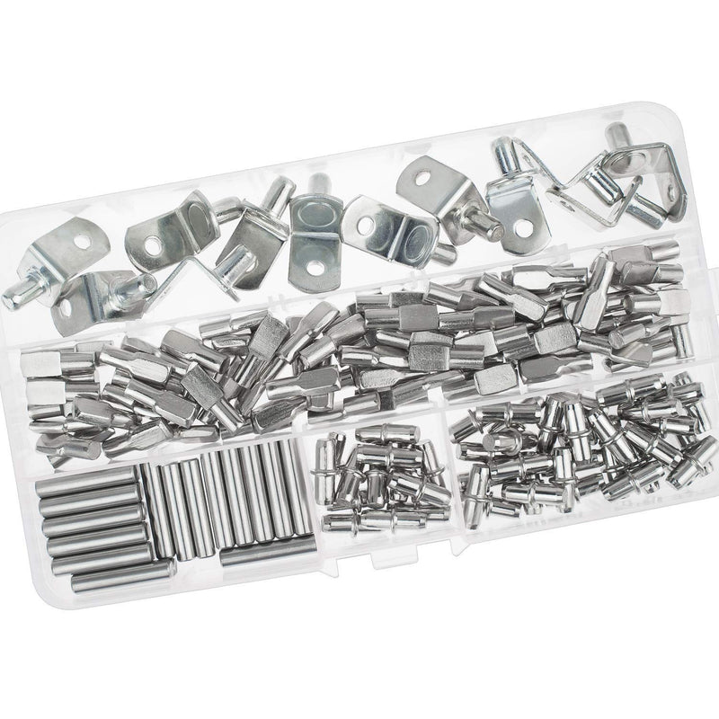 Sutemribor 128PCS Nickel Plated Shelf Bracket Pegs Cabinet Furniture Shelf Pins Support, 4 Styles - NewNest Australia