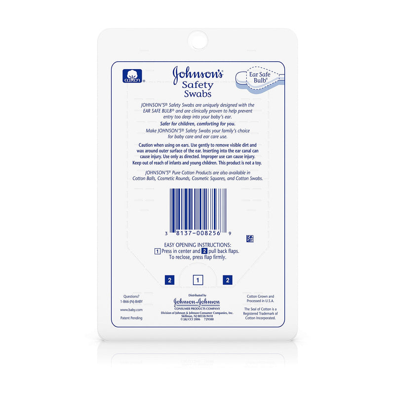 Johnson's 008256OurBundle Non-Chlorine Bleached Safety Ear Swabs for Babies and Children, 55 ct ( Pack of 2) - NewNest Australia