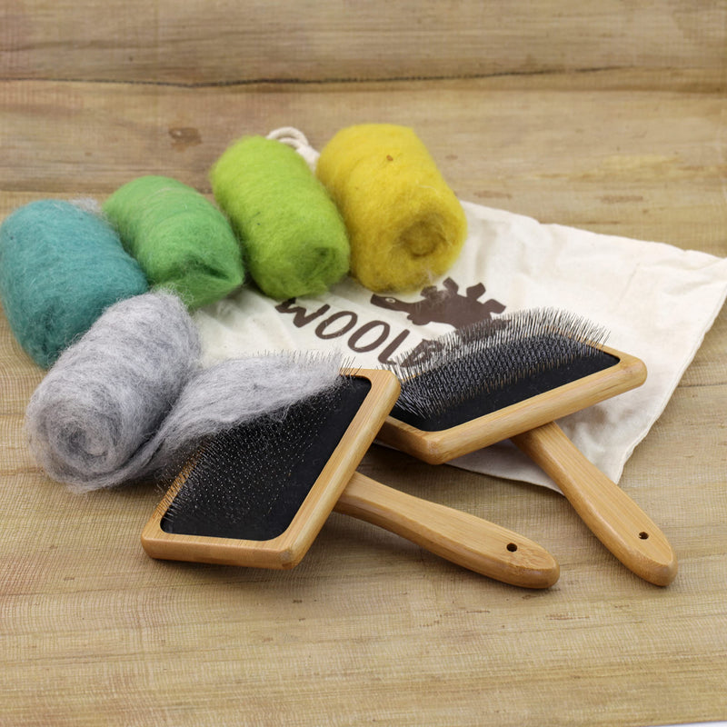 Woolbuddy Wool Brush, Hand Carders for Wool, 2 pccs Needle Felting Brush, Dog Brush for Shedding, Cat Brushes and Cat Combs for Indoor Cats, Slicker Brush for Blending Wool, Long and Short Hair Pets - NewNest Australia