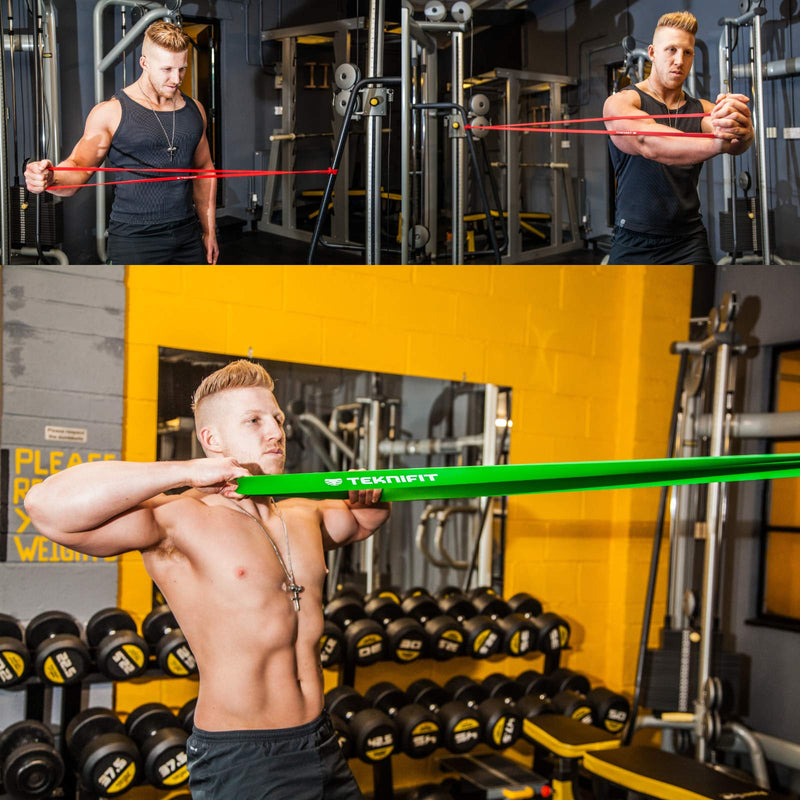 Teknifit Resistance Band - Single Pull Up Power Band - Full Body Workout and Home Fitness Solution - Inc FREE Exercise Guide Download BLUE (XX-HEAVY) - NewNest Australia