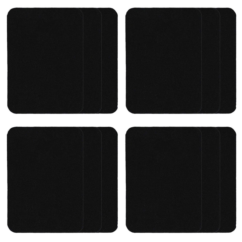 ZEFFFKA Premium Quality Fabric Iron-on Patches Inside & Outside Strongest Glue 100% Cotton Black Repair Decorating Kit 12 Pieces Size 3" by 4-1/4" (7.5 cm x 10.5 cm) - NewNest Australia
