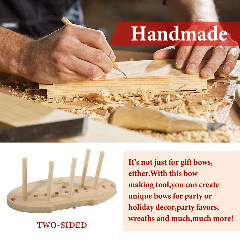 Bow Maker for Ribbon, Holiday Wreaths,Wooden Wreath Bow Maker Tool for Creating Gift Bows, Party Decorations, Hair Bows, Corsages, Holiday Wreaths, Various Crafts(Double-Sided) - NewNest Australia