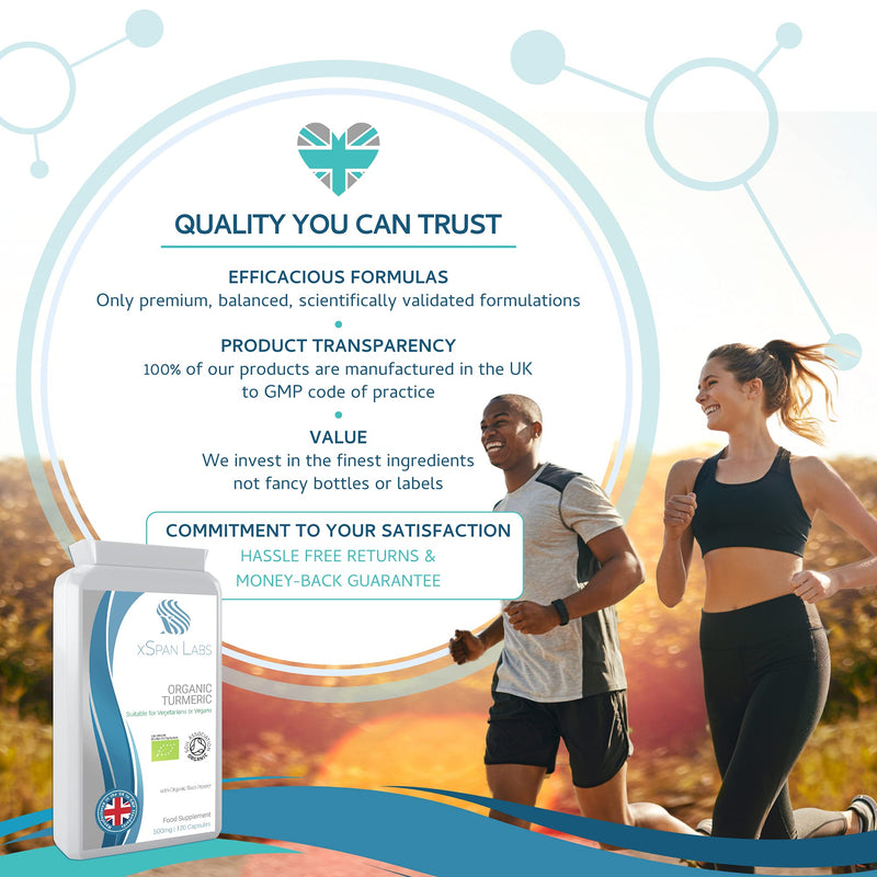 Organic Turmeric Curcumin 1000mg with Black Pepper - 120 Vegan Turmeric Capsules High Strength (2 Month Supply) – Certified Organic by Soil Association - No Binders and NO Fillers - NewNest Australia