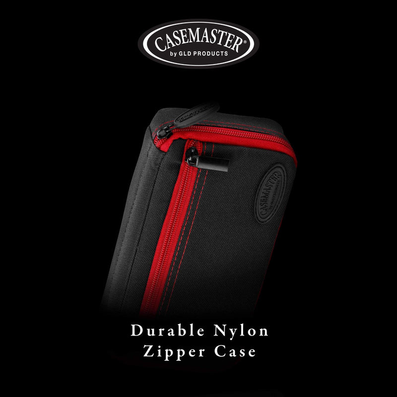 Casemaster Plazma Dart Case for Soft and Steel Tip Darts, Holds 3 Darts and Features Built-In Storage Tube and Pockets for Flights, Tips, Shafts, and Personal Items Ruby Trim - NewNest Australia