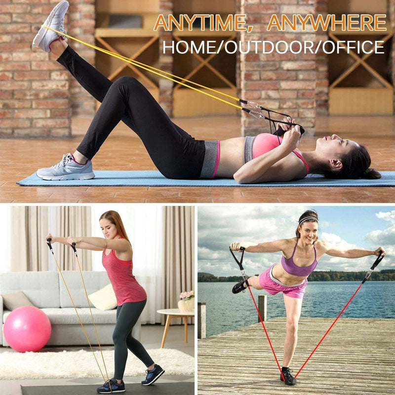 Resistance Bands Set 5Pcs With Handle Strength Exercise Resistance Band Training Fitness Tubes Tension Bands Workout Gym Equipment Men And Women For Home Use Physical Training Cable - NewNest Australia