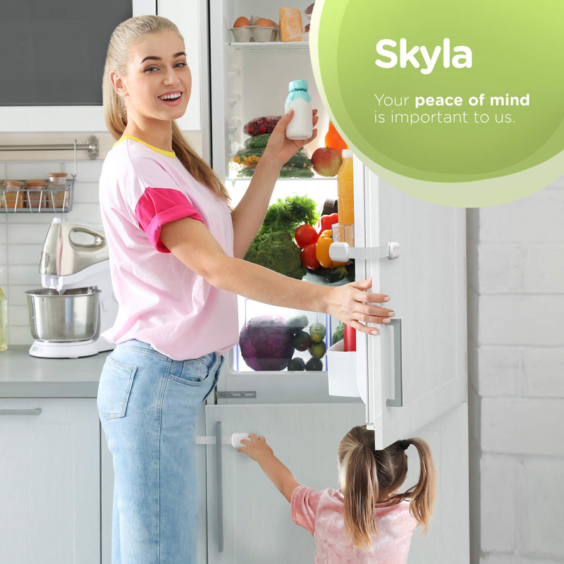 SKYLA HOMES Baby Locks (8-Pack) Child Safety Cabinet Proofing - Safe Quick and Easy 3M Adhesive Cabinet Drawer Door Latches No Screws & Magnets Multi-Purpose for Furniture Kitchen Ovens Toilet Seats - NewNest Australia