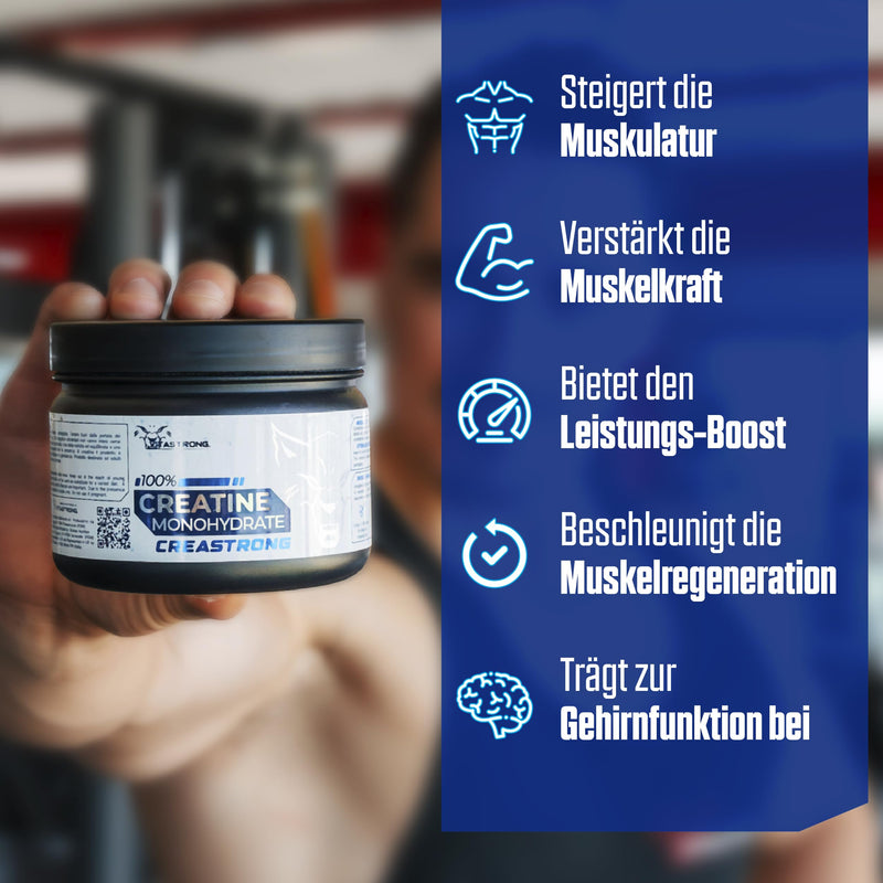 Creatine Monohydrate 100% Pure Creastrong, Patent Trademark From Vitastrong, Creatine Monohydrate Powder With Optimal Solubility, Creatine Powder, Micronized Creatine Powder - NewNest Australia