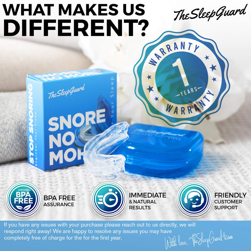 TheSleepGuard | Stop Snoring Solution Mouth Guard x1 | Sleep Aid and Snore Stopper | Best Anti Snoring Device, Mouthpiece & Gum Shield | Anti Snore Relief | Restful Sleep at Night for Men and Women - NewNest Australia