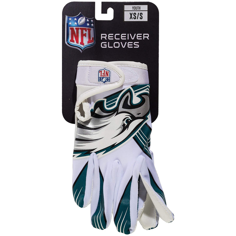 Franklin Sports Youth NFL Football Receiver Gloves - Kids Football Gloves Pair - NFL Team Logos and Silicone Palm - All Youth Sizes - Great Game Gear + Football Costume Accessory Philadelphia Eagles Youth Medium/Large - NewNest Australia