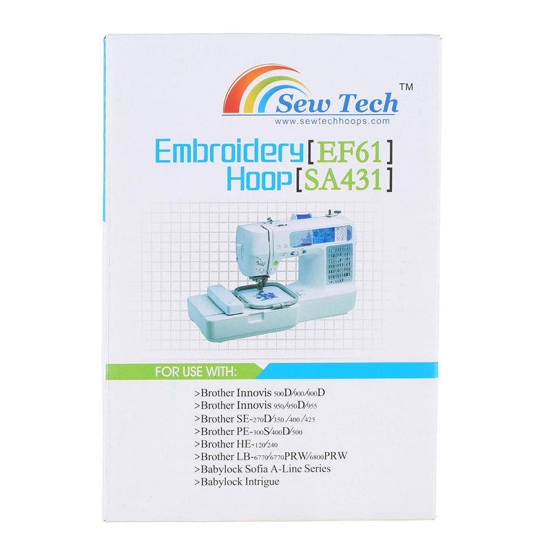 Sew Tech Embroidery Hoops for Brother SE600 SE400 SE625 SE425 PE550D PE540D PE535 PE525 PE500 Innovis Babylock Brother Embroidery Machine Hoop (Small - SA431) Small - SA431 - NewNest Australia