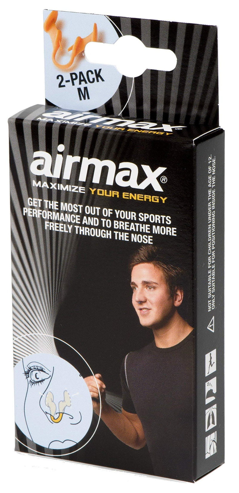Airmax nasal dilator | Breathe better with Airmax | Against nasal congestion - Sport version - 2 pack medium, 6-month relief | Airmax is used by athletes to improve performance! - NewNest Australia