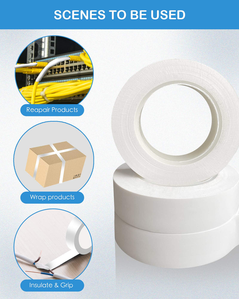 Wapodeai 3pcs Electrical Tape, Professional White Electrical Tape, Flame Retardant Indoor Outdoor High Temperature Resistance Electric Tape, 0.62 in X 50 ft. - NewNest Australia