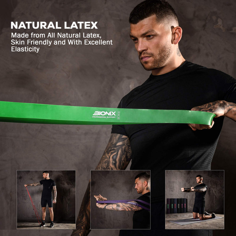 Bionix Pull Up Assistance Bands Set - Thick Heavy & Long Exercise Resistance Training Loop Band Chin Up Assist Stretching Yoga Pilates Legs Glutes Workout - Mobility & Strength For Men Women… (4) - NewNest Australia