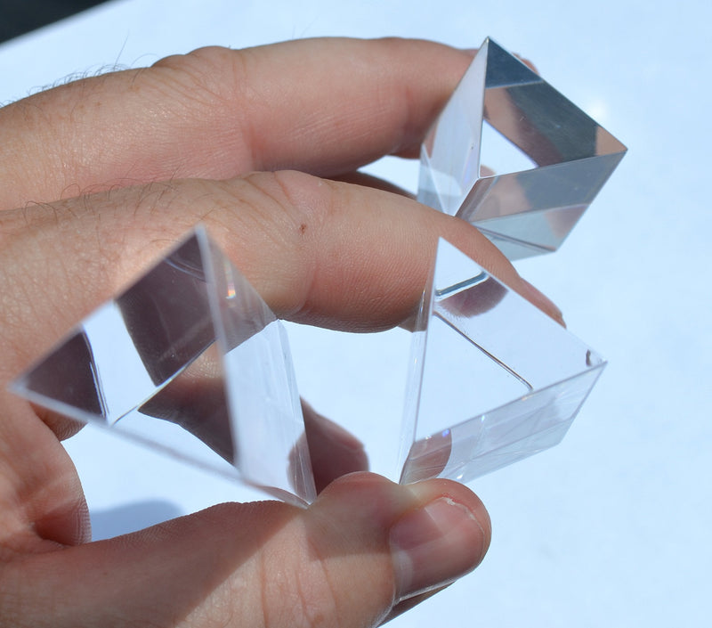 Eisco Labs Equilateral Acrylic Prisms With 1 inch Sides, Set of 3 Prisms - 1 Inch, 2 Inch, and 4 Inch Lengths - NewNest Australia