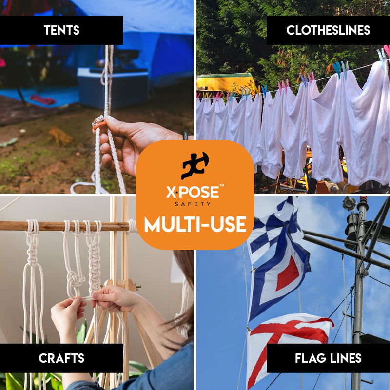 Plastic Clothes Line - White Clothesline Outdoor Weather Resistant - Synthetic Cord for Hanging Drying Clothing & Laundry - Plastic Rope Clothes Line String for Pulley 5/32" x 50FT 1 - NewNest Australia