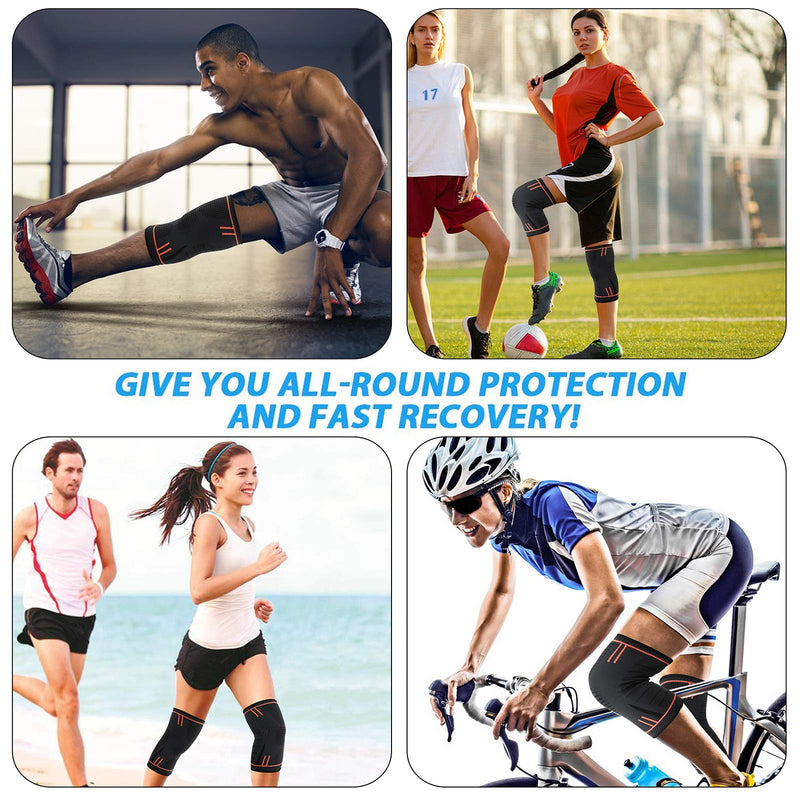 Molsdon Knee Support Brace 2 Pack, Compression Knee Sleeves for Arthritis Pain Relief, Joint Pain, Tendonitis, Meniscus Tear, ACL, MCL, Running, Sports, Squats, Men & Women XL (Pack of 2) - NewNest Australia