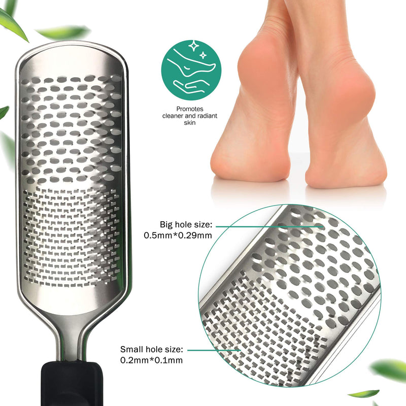 Foot File Hard Skin Remover Foot Exfoliator Pedicure Hard Skin Remover - Includes Foot Cream, Foot Grater + Nail Filer & Clipper + Smoother + E-Book Foot Scrubber Stainless Steel Foot Care Scrub - NewNest Australia