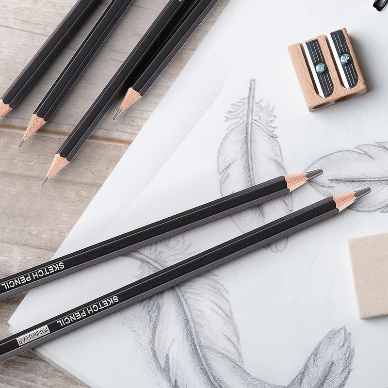 PANDAFLY Professional Drawing Sketching Pencil Set - 12 Pieces Art Drawing Graphite Pencils(14B - 2H), Ideal for Drawing Art, Sketching, Shading, Artist Pencils for Beginners & Pro Artists - NewNest Australia