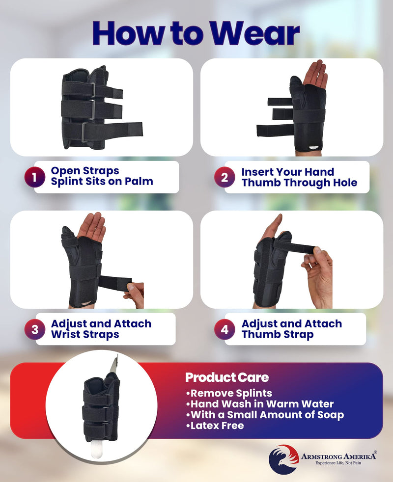 Thumb Spica Splint & Wrist Brace – Both a Wrist Splint and Thumb Splint to Support Sprains, Tendinosis, De Quervain's Tenosynovitis, Fractures or Trigger Thumb. Hand Brace for Carpal Tunnel Left - Lar L - NewNest Australia