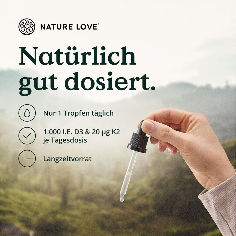 Vitamin D3 + K2 (50ml) - highly bioavailable thanks to original K2VITAL® 99.7% all-trans - laboratory-tested 1000 IU vitamin D3 per drop (1700 drops with vitamin D + vitamin K) - in MCT oil - high dosage - NewNest Australia