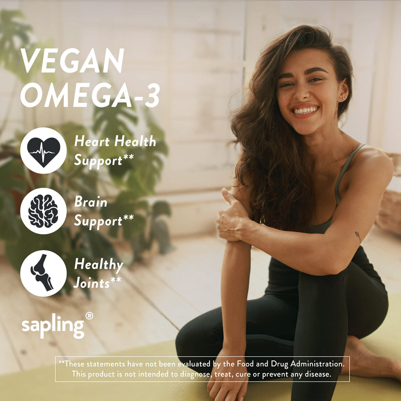 Vegan Omega 3 Supplement - Plant Based DHA & EPA Fatty Acids - Carrageenan Free, Alternative to Fish Oil, Supports Heart, Brain, Joint Health - Sustainably Sourced Algae - Fish Oil Free - 60 Softgels - NewNest Australia