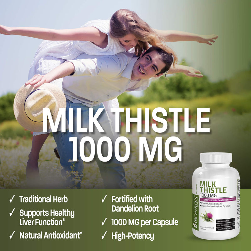 Milk Thistle 1000mg Silymarin Marianum & Dandelion Root Liver Health Support 120 Capsules 120 Count (Pack of 1) - NewNest Australia