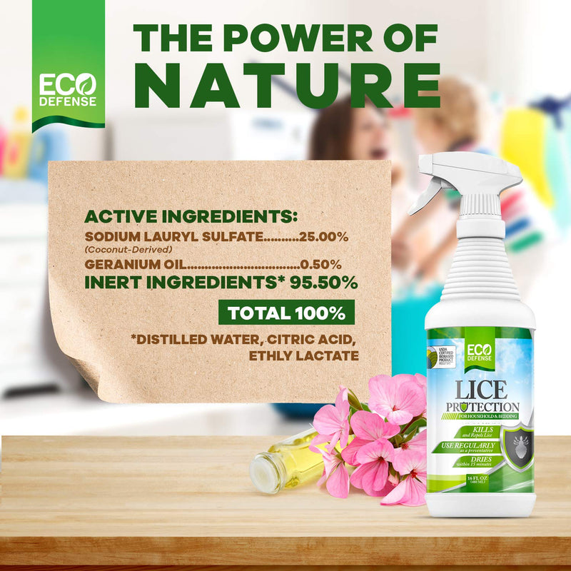 Eco Defense USDA Biobased Lice Spray for Furniture, Bedding, and Home - Natural Extra Strength Treatment Kills Head Lice, Eggs and Super Lice - Family Friendly Lice Killer - Keeps Home Free of Lice - NewNest Australia