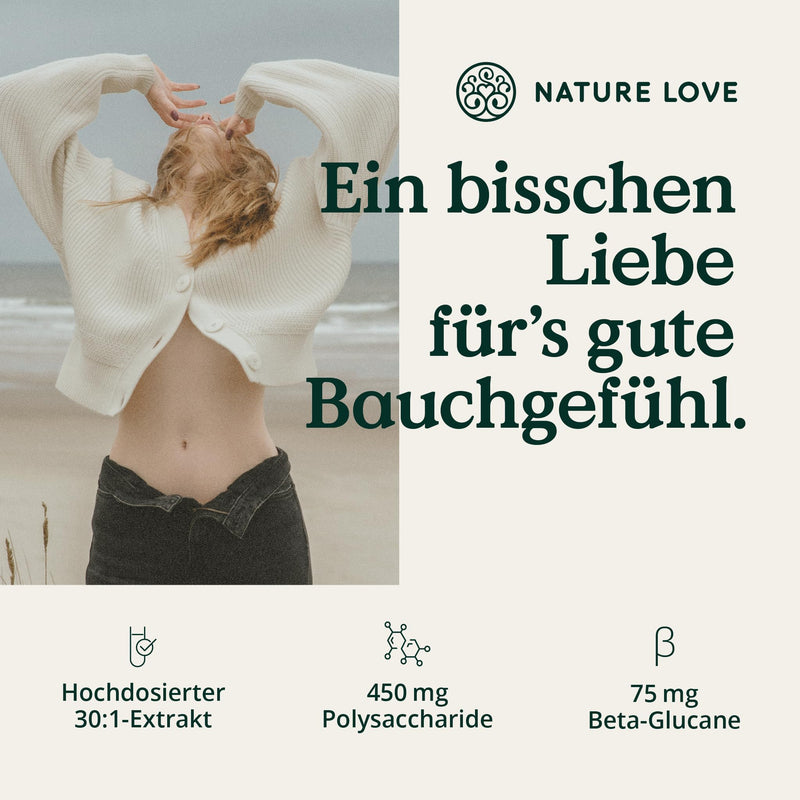 Nature Love Hericium Erinaceus - 180 Capsules - High Dose With 1500 Mg 30:1 Extract Per Daily Dose - 30% Polysaccharides And 5% Beta Glucans - Lions Mane Mushroom - Vegan And Laboratory Tested - NewNest Australia