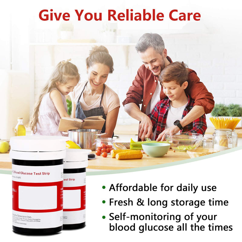 sinocare Diabete Blood Glucose Test Strips x 50 & Diabetes Lancets x 50, Safe AQ Test Strips, Blood Sugar Test Strips for Safe AQ Smart/Voice Only Aq Test Strips X 50 - NewNest Australia