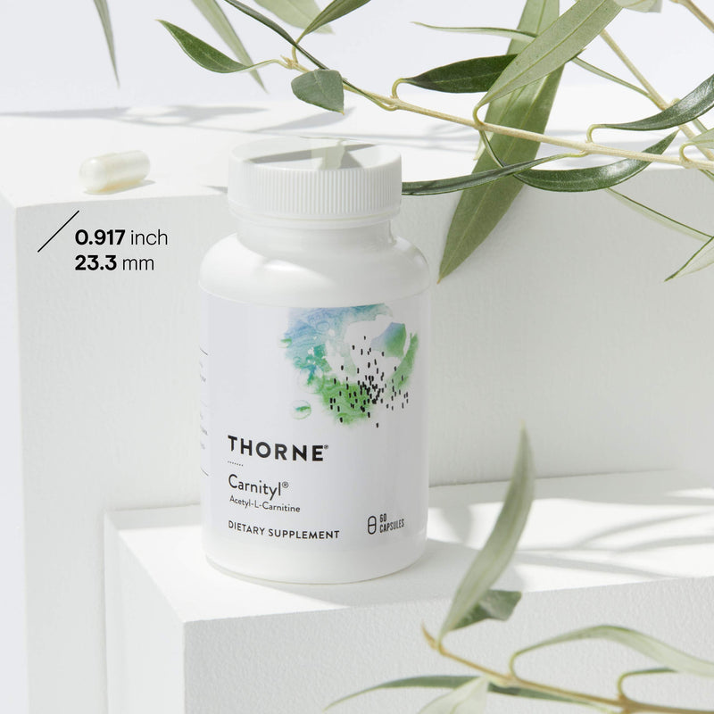 Thorne Carnityl - 500mg Acetyl-L-Carnitine - Supports Brain Function and Healthy Nerve Sensations in The Hands and Feet - Gluten-Free, Soy-Free, Dairy-Free - 60 Capsules - NewNest Australia