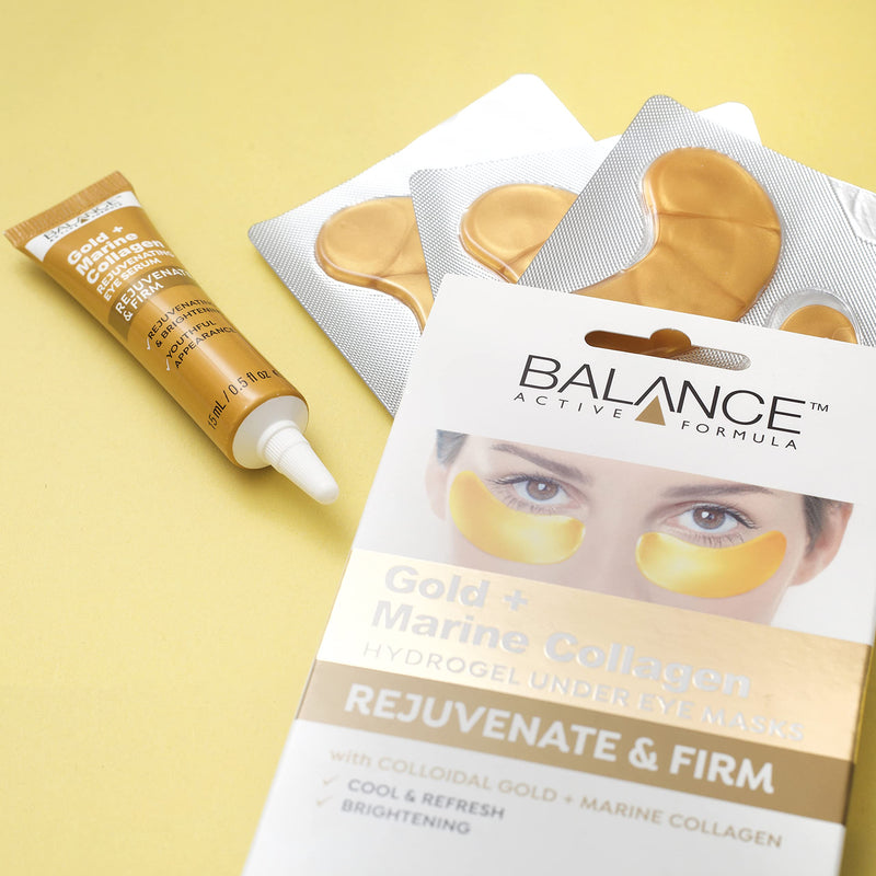 Balance Active Formula Gold + Marine Collagen Rejuvenating Eye Serum (15 ml) - Absorbs fast & pleasantly refreshes the skin to reduce the appearance of fine lines & wrinkles - NewNest Australia