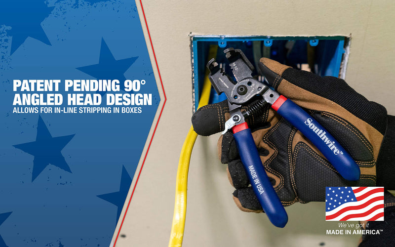 Southwire - 65172140 SNM1214HH-US ROMEX BOXJaw Wire Stripper, Dual Wire Cutter Strips both 12/2 & 14/2 Romex NMB JACKETS and 12 and 14 AWG Solid Wire - NewNest Australia