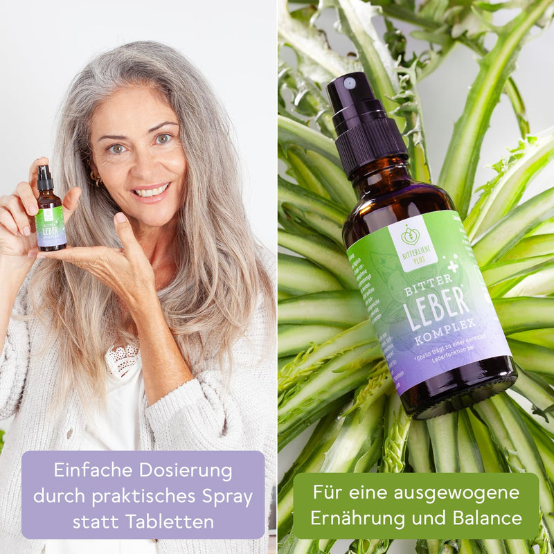 BitterLiebe® Liver Complex Spray - Natural Support of Liver Function with Bitter Substances and Choline, for Fat Digestion and Detoxification - NewNest Australia