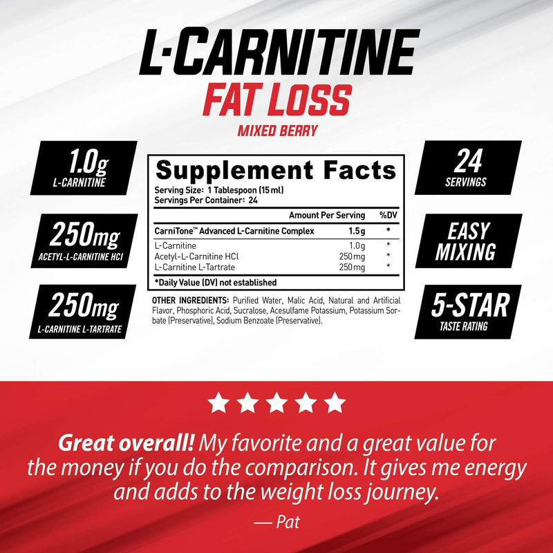 iSatori L-Carnitine Liquid Fat Burner and Metabolism Activator - Fat Loss for Health and Fitness - Keto Friendly Weight Loss - Stimulant Free - Mixed Berry 1500mg (24 Servings) - NewNest Australia