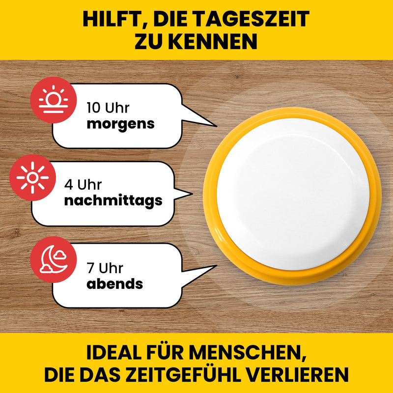 Top Life Talking Clock 12 Hour Format - Easier to Understand - Voice Clock for Elderly, Visually Impaired, Blind, Alzheimer's Patients - High Visibility Alarm Clock, German Voice - NewNest Australia