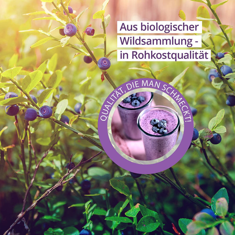 Wild blueberries organic powder - 200 g - fruit powder in raw food quality - rich in antioxidants - blueberries powder (Vaccinium myrtillus) - NewNest Australia