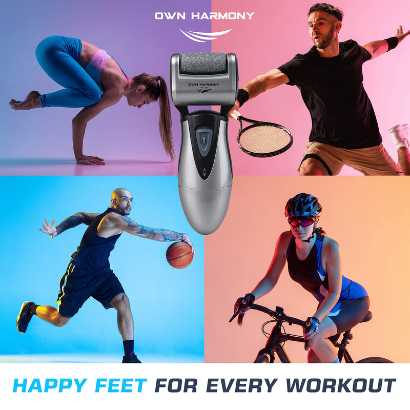 Electric Hard Skin Remover for Men by Own Harmony: USA's Best Rated Callus Remover- Rechargeable Pedicure Tools w 3 Coarse Rollers, Velvet-Smooth Foot Care- Professional Spa Pedi Feet File (USB Cord) - NewNest Australia