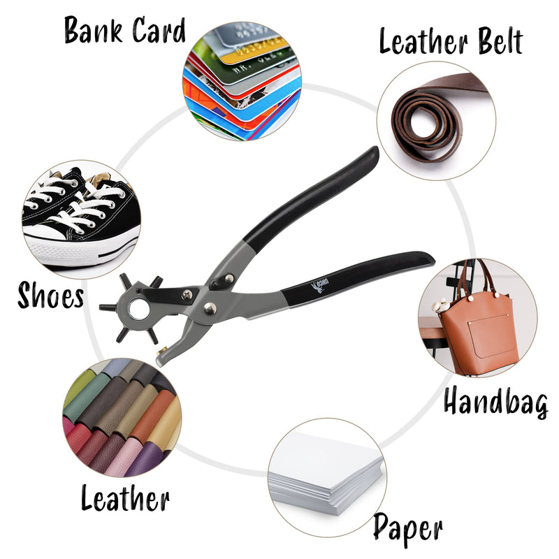 UNCO- Leather Hole Punch Tool, Multi Hole Sizes, Belt Hole Puncher, Leather Punch Tool, Leather Hole Punch for Belts, Leather Hole Puncher, Belt Puncher for Leather, Leather Punch Tool for Belts. - NewNest Australia