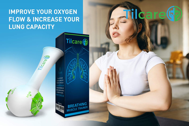Inspiratory Expiratory Muscle Trainer by Tilcare - Perfect Breathing Exercise Device for Developing Strong Lungs - Lung Expander Exerciser That is Great Drug-Free Therapy for Asthma, CHF, Dysphagia - NewNest Australia
