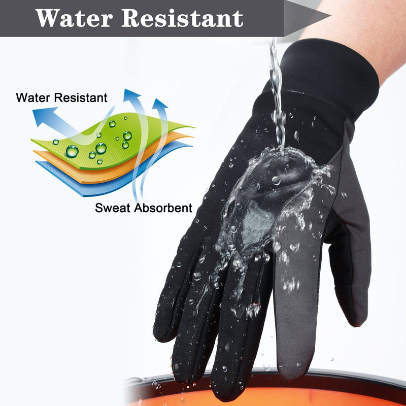 OZERO Winter Thermal Gloves Men Women Touch Screen Water Resistant Windproof Anti Slip Heated Glove Hands Warm for Hiking Driving Running Bike Cycling Small - NewNest Australia