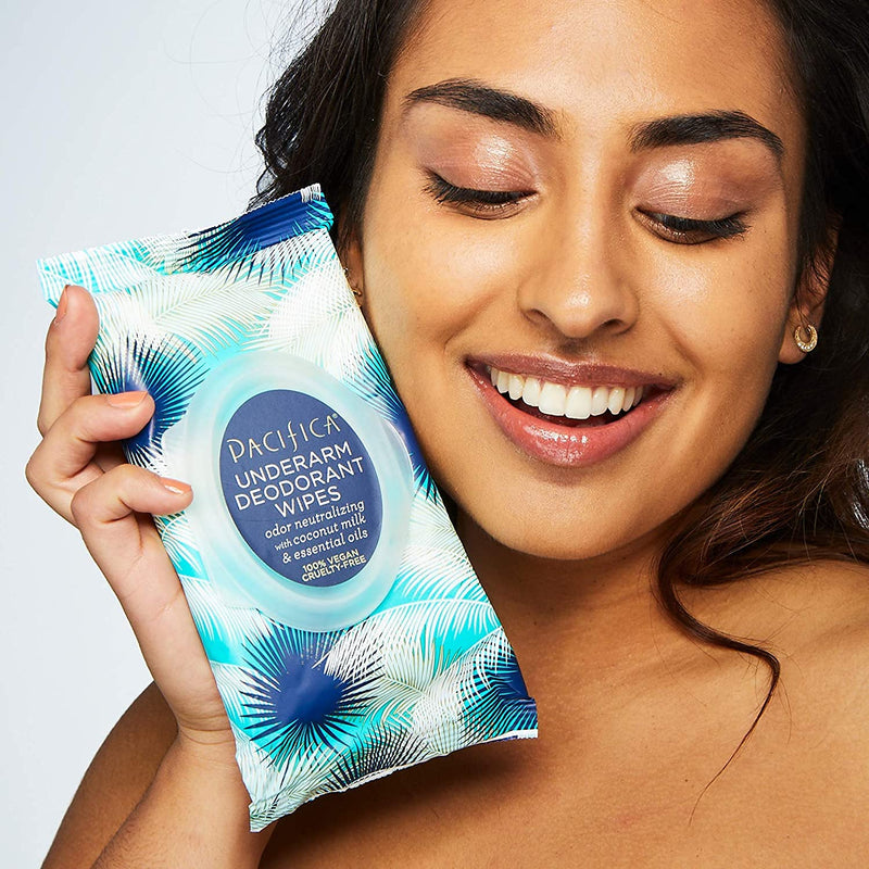 Pacifica Beauty, Coconut Milk & Essential Oils Underarm Deodorant Wipes, 30 Count, Remove Odor On-The-Go, Aluminum Free, Travel Friendly, Fresh Coconut Scent, 100% Vegan and Cruelty Free Coconut Milk & Oil - Pack of 1 - NewNest Australia