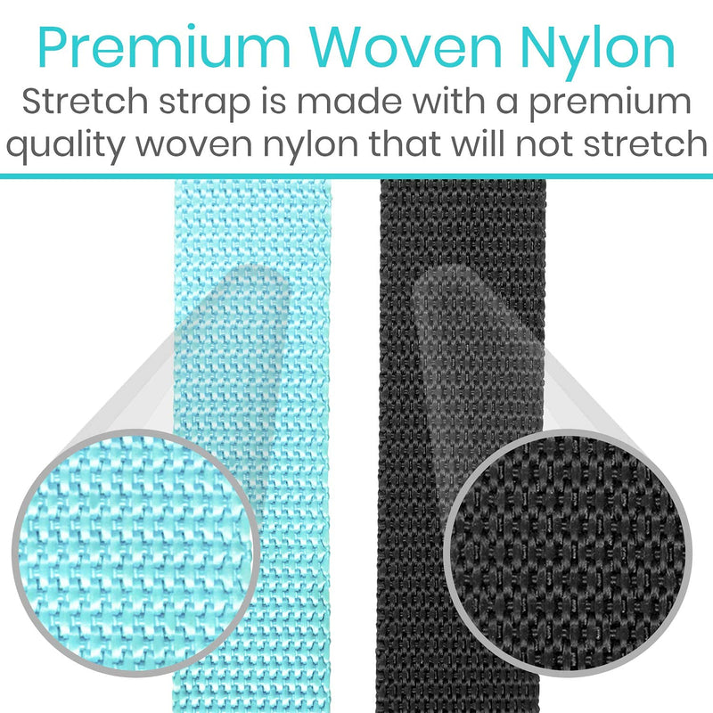 Vive Stretch Strap - Leg Stretch Band to Improve Flexibility - Stretching Out Yoga Strap - Exercise and Physical Therapy Belt for Rehab, Pilates, Dance and Gymnastics with Workout Guide Book Teal - NewNest Australia