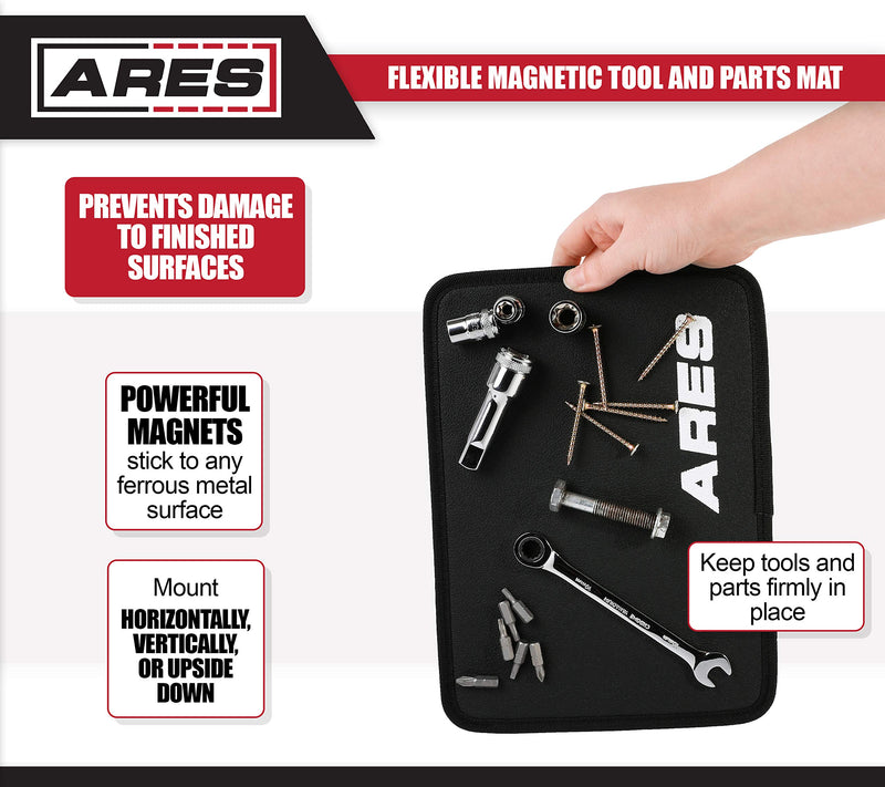 ARES 60033 - Flexible Magnetic Tool and Parts Mat - Thin Profile Perfect for Toolbox Drawers - Tool Holder Conforms to Body Panels - Tools Stay Vertical, Horizontal and Upside Down - NewNest Australia