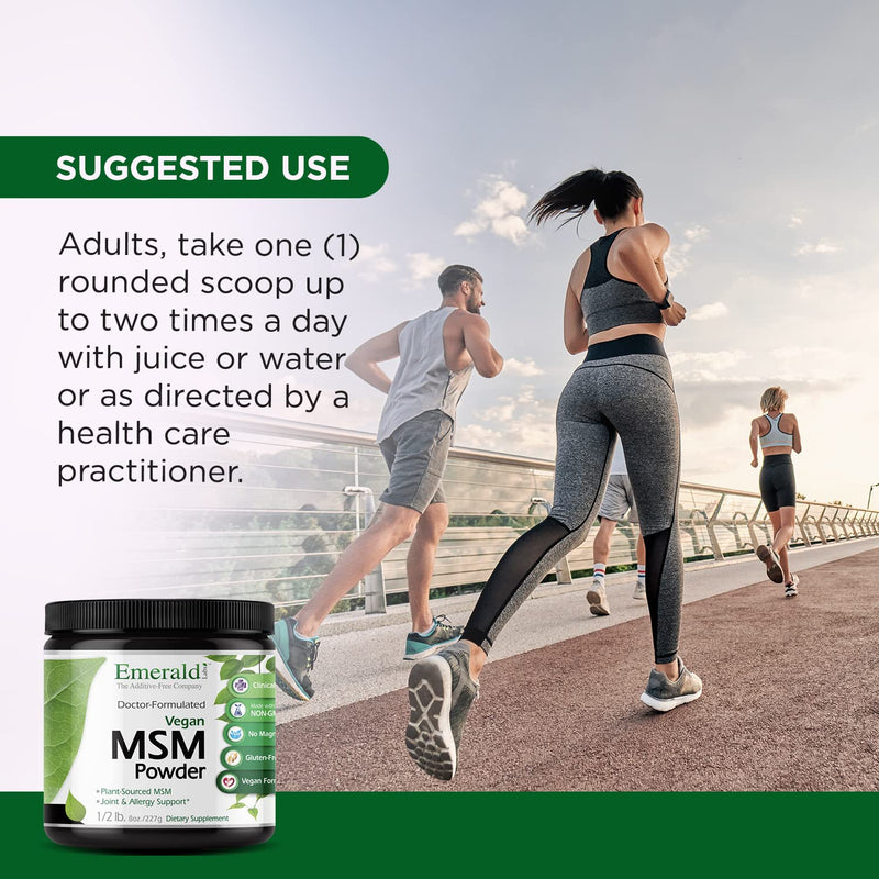 Emerald Labs MSM Powder 4,000 mg - Joint Support for Aches and Pains, Anti-Inflammatory, Stress Relief Support, Digestive System Support, Allergy Relief - 8 oz - NewNest Australia