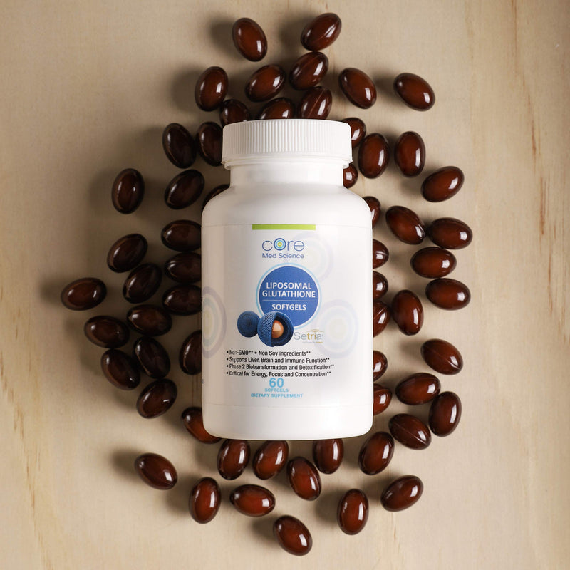 Liposomal Glutathione Softgels NO-Taste - Pure Reduced Setria® Glutathione 500mg - Liver Detox, Brain Function - China-Free Glutathione, Soy-Free Gluten-Free Dairy-Free Non-GMO - 60 Softgels - NewNest Australia