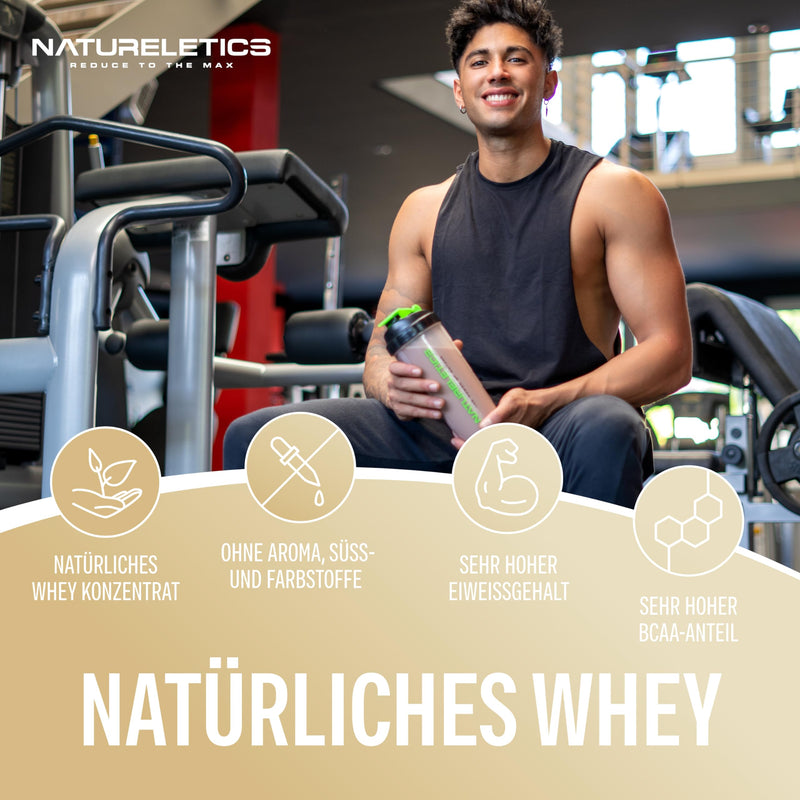 NATURELETICS VANILLE 1kg natural premium whey protein from Germany without added sugar, sweeteners and artificial flavors, protein powder with a high BCAA content of 22.6% - NewNest Australia