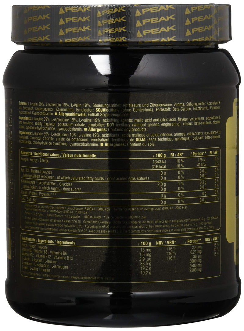 Peak Bcaa - Ts-Technology - 500G Flavor Mango-Melon I 38 Servings I Powder I Branched-Chain Amino Acids I 2:1:1 (Leucine: Isoleucine: Valine) I Quick Absorption I Vegan - NewNest Australia