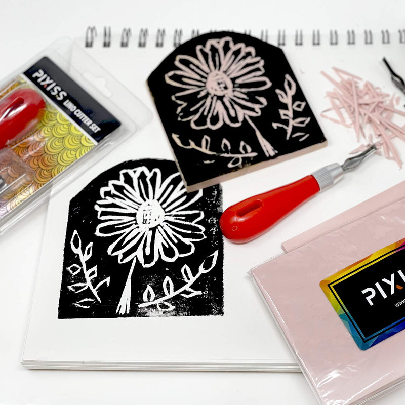 Rubber Block Stamp Carving Block Stamp Making Kit with Cutter Tools, 1 Carving Rubber Stamp for Printmaking, Printing and More 1 Rubber Block + Carving Tool - NewNest Australia