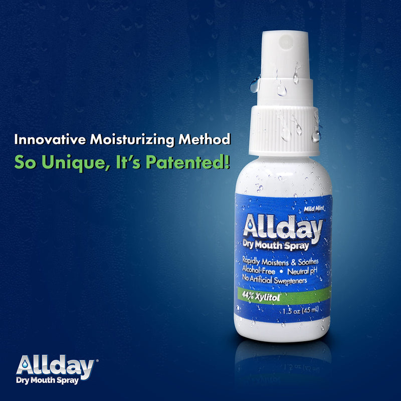 Allday Dry Mouth Spray - Maximum Strength Xylitol, Fast Acting, Long Lasting, Non-Acidic (Pack of 2) 1.5 Fl Oz (Pack of 2) - NewNest Australia