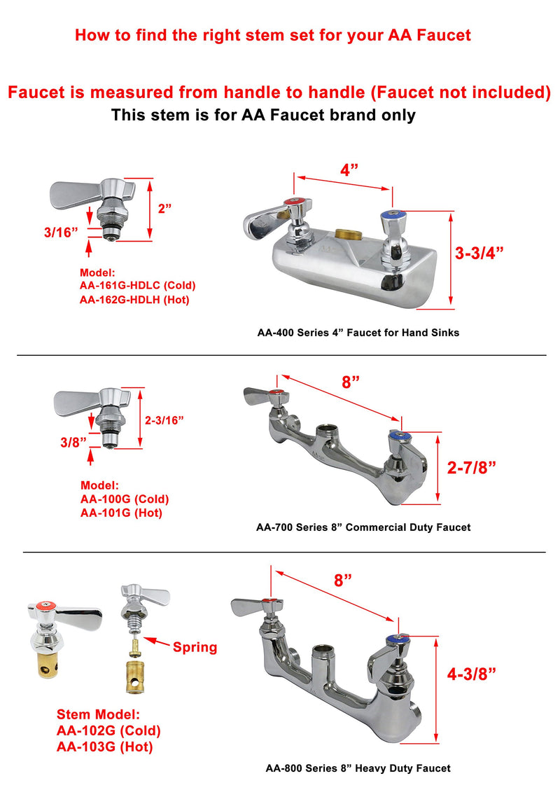 AA Faucet AA-100G Cold Replacement Stem Check with B-Handle - NewNest Australia